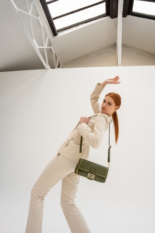 Sac bandoulière en cuir Lipa - Vert