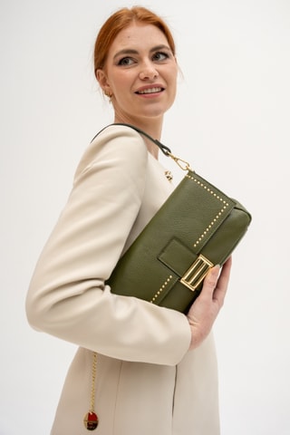 Sac bandoulière en cuir Lipa - Vert