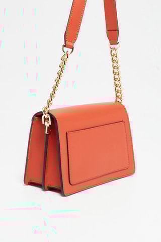 Sac porté épaule en cuir Ava - Orange foncé