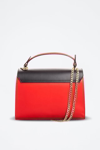 Sac à main en cuir Ora - Noir et rouge
