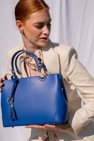 Sac à main en cuir Armel - Bleu