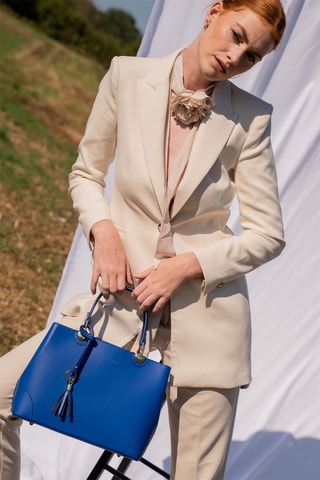 Sac à main en cuir Armel - Bleu