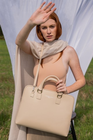 Porte-documents en cuir Jimi - Nude
