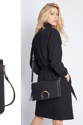 Sac bandoulière en cuir Yara - Noir