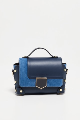 Sac à main en cuir Nan - Bleu