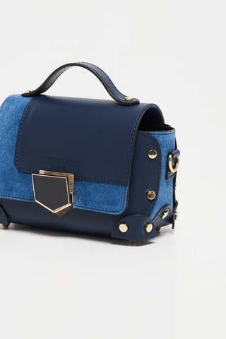 Sac à main en cuir Nan - Bleu