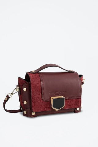 Sac bandoulière en cuir Nan - Bordeaux