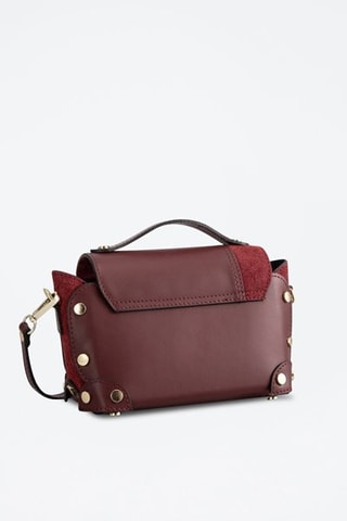 Sac bandoulière en cuir Nan - Bordeaux