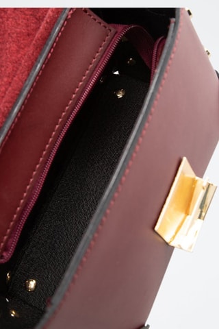 Sac bandoulière en cuir Nan - Bordeaux