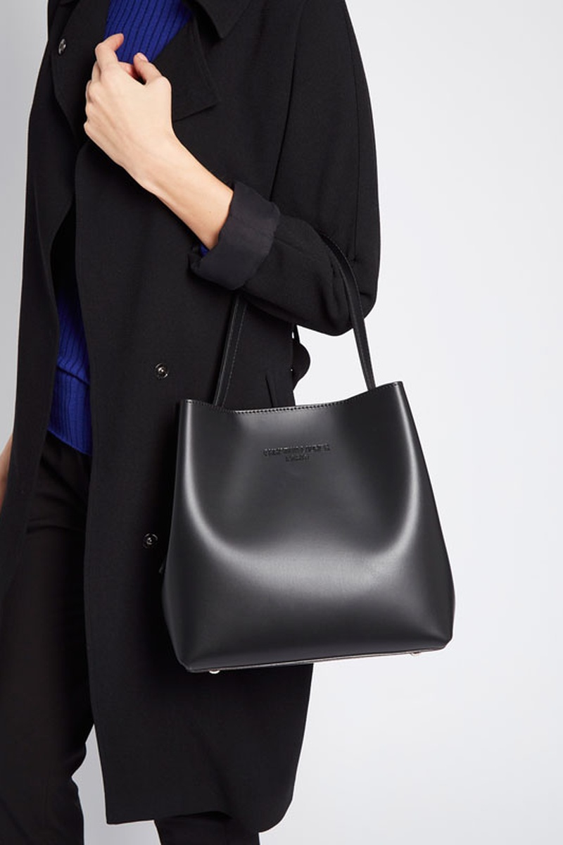 Sac porté épaule en cuir Jeny - Noir