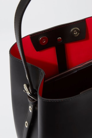 Sac porté épaule en cuir Jeny - Noir