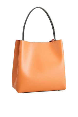 Sac porté épaule en cuir Jeny - Marron et noir
