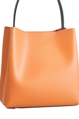 Sac porté épaule en cuir Jeny - Marron et noir