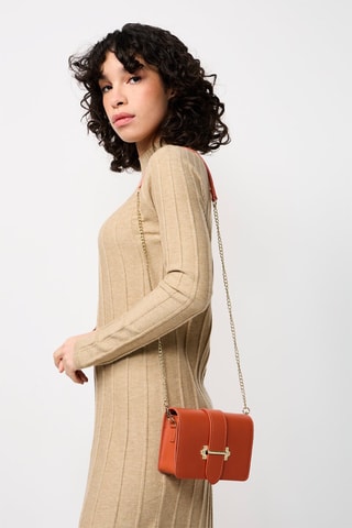 Sac bandoulière en cuir Tory - Orange foncé