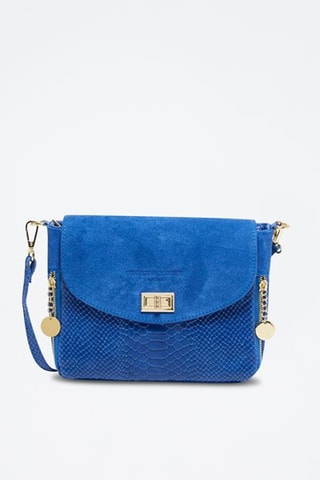 Sac bandoulière en nubuck Acil - Bleu