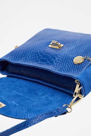 Sac bandoulière en nubuck Acil - Bleu