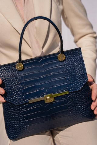 Sac à main en cuir Emy - Bleu