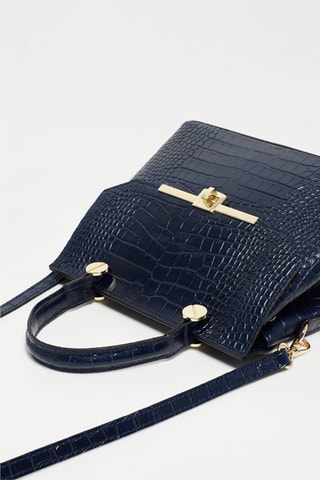 Sac à main en cuir Emy - Bleu