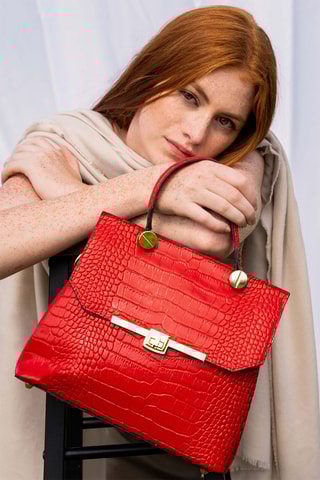 Sac à main en cuir Emy - Rouge
