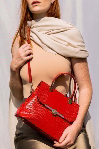 Sac à main en cuir Emy - Rouge