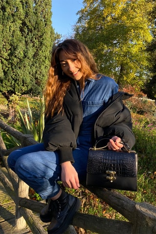 Sac bandoulière en cuir Sia - Noir