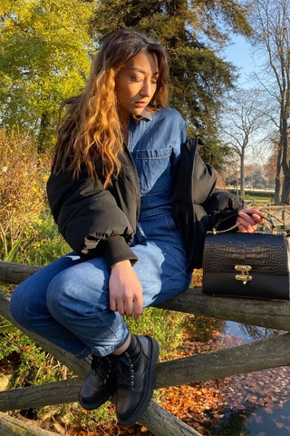 Sac bandoulière en cuir Sia - Noir