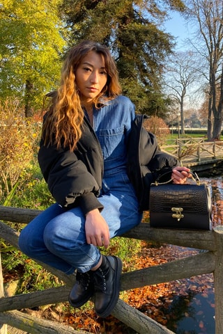 Sac bandoulière en cuir Sia - Noir