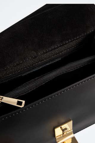 Sac bandoulière en cuir Ava - Noir