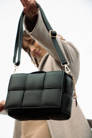 Sac bandoulière en cuir Lea - Noir
