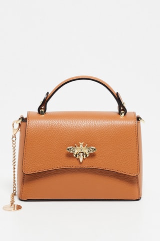 Sac bandoulière en cuir  Mathilde - Camel