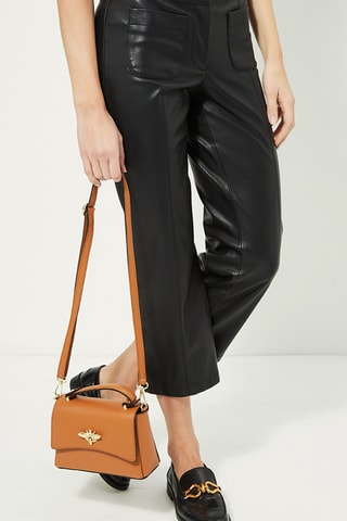 Sac bandoulière en cuir  Mathilde - Camel
