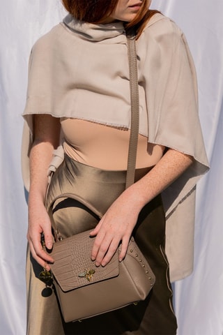 Sac à main en cuir Yasmin - Taupe