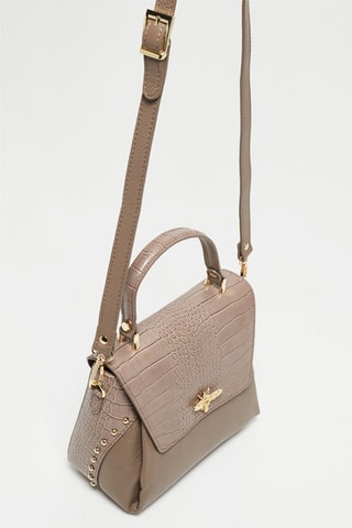 Sac à main en cuir Yasmin - Taupe