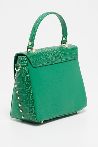 Sac bandoulière en cuir Yasmin - Vert foncé