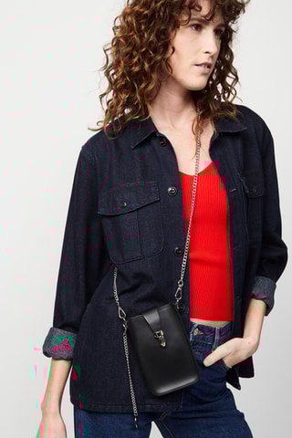 Pochette de téléphone en cuir Taylor - Noir - Noir