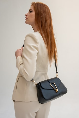 Sac bandoulière en cuir Leorad - Noir