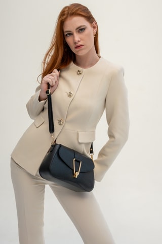 Sac bandoulière en cuir Leorad - Noir