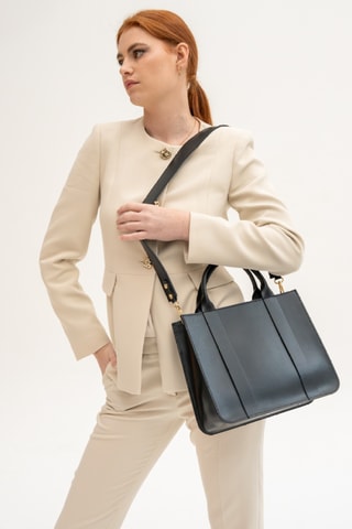 Sac bandoulière en cuir Shaina - Noir
