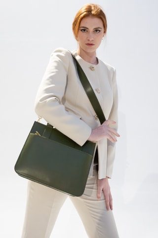 Sac bandoulière en cuir Shaina - Vert