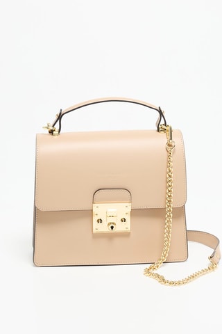 Sac bandoulière en cuir Iris - Beige