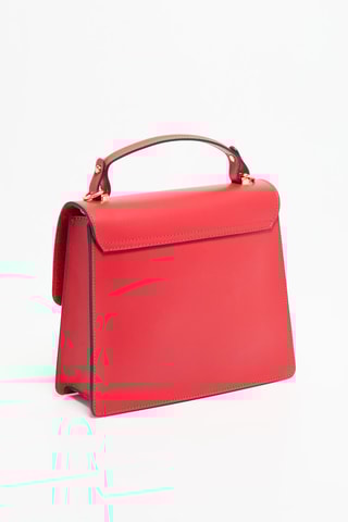 Sac bandoulière en cuir Iris - Beige et rouge