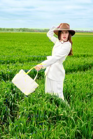 Sac à main en cuir Maeve - Blanc