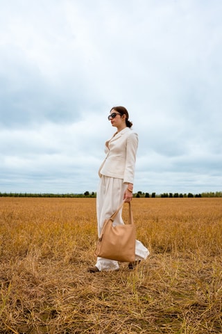 Sac à main en cuir Agathe - Nude