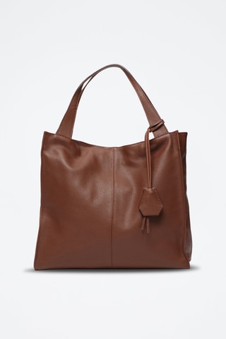 Sac à main en cuir Maxi Agathe - Marron