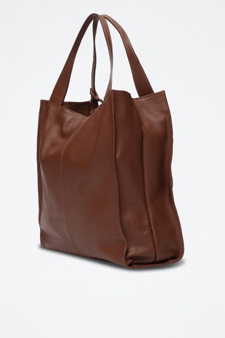 Sac à main en cuir Maxi Agathe - Marron
