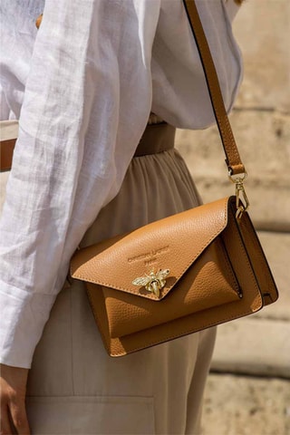 Sac bandoulière en cuir Roxane - Camel