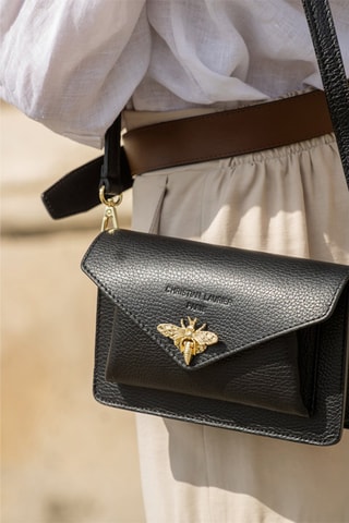 Sac bandoulière en cuir Roxane - Noir