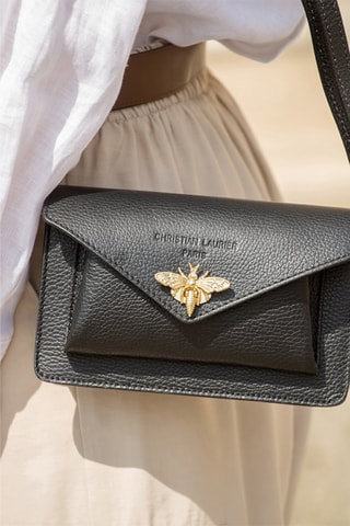 Sac bandoulière en cuir Roxane - Noir