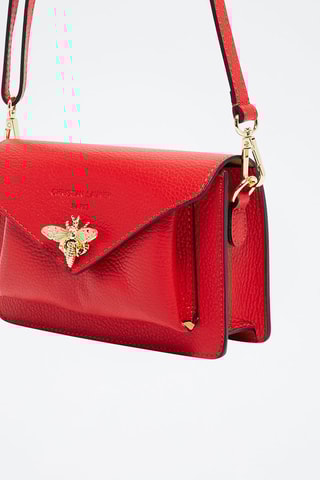 Sac bandoulière en cuir Roxane - Rouge