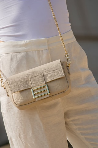 Sac porté épaule en cuir Maya - Blanc